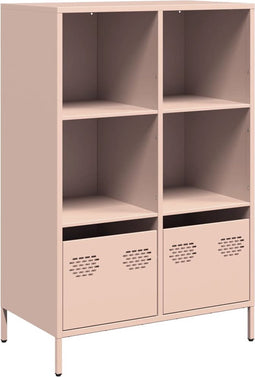 vidaXL - Hoge - kast - 68x39x103,5 - cm - staal - roze