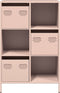 vidaXL - Hoge - kast - 68x39x103,5 - cm - staal - roze