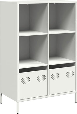 vidaXL - Hoge - kast - 68x39x103,5 - cm - staal - wit