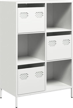 vidaXL - Hoge - kast - 68x39x103,5 - cm - staal - wit