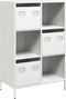 vidaXL - Hoge - kast - 68x39x103,5 - cm - staal - wit