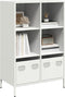 vidaXL - Hoge - kast - 68x39x103,5 - cm - staal - wit