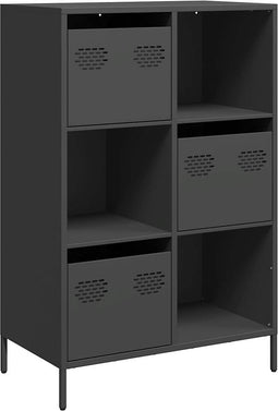 vidaXL - Hoge - kast - 68x39x103,5 - cm - staal - zwart