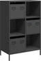 vidaXL - Hoge - kast - 68x39x103,5 - cm - staal - zwart