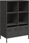 vidaXL - Hoge - kast - 68x39x103,5 - cm - staal - zwart