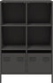 vidaXL - Hoge - kast - 68x39x103,5 - cm - staal - zwart