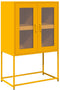 vidaXL - Hoge - kast - 68x39x107 - cm - staal - mosterdgeel