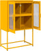 vidaXL - Hoge - kast - 68x39x107 - cm - staal - mosterdgeel