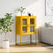 vidaXL - Hoge - kast - 68x39x107 - cm - staal - mosterdgeel