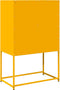 vidaXL - Hoge - kast - 68x39x107 - cm - staal - mosterdgeel