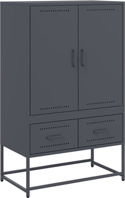 vidaXL - Hoge - kast - 68x39x111,5 - cm - staal - antracietkleurig