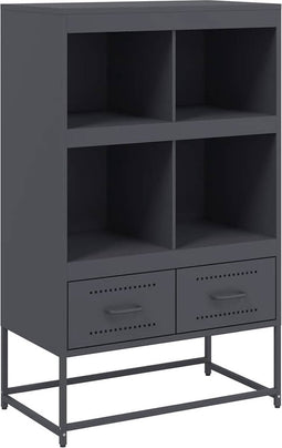 vidaXL - Hoge - kast - 68x39x111,5 - cm - staal - antracietkleurig
