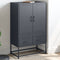 vidaXL - Hoge - kast - 68x39x111,5 - cm - staal - antracietkleurig