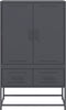 vidaXL - Hoge - kast - 68x39x111,5 - cm - staal - antracietkleurig