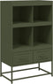 vidaXL - Hoge - kast - 68x39x111,5 - cm - staal - olijfgroen