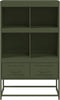 vidaXL - Hoge - kast - 68x39x111,5 - cm - staal - olijfgroen
