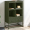 vidaXL - Hoge - kast - 68x39x111,5 - cm - staal - olijfgroen
