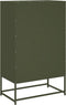 vidaXL - Hoge - kast - 68x39x111,5 - cm - staal - olijfgroen