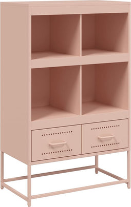 vidaXL - Hoge - kast - 68x39x111,5 - cm - staal - roze