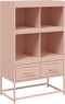 vidaXL - Hoge - kast - 68x39x111,5 - cm - staal - roze