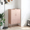 vidaXL - Hoge - kast - 68x39x111,5 - cm - staal - roze