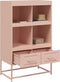 vidaXL - Hoge - kast - 68x39x111,5 - cm - staal - roze