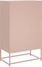 vidaXL - Hoge - kast - 68x39x111,5 - cm - staal - roze