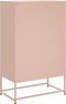 vidaXL - Hoge - kast - 68x39x111,5 - cm - staal - roze