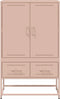 vidaXL - Hoge - kast - 68x39x111,5 - cm - staal - roze