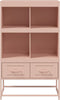 vidaXL - Hoge - kast - 68x39x111,5 - cm - staal - roze