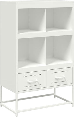vidaXL - Hoge - kast - 68x39x111,5 - cm - staal - wit