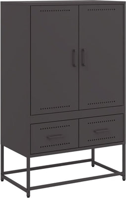 vidaXL - Hoge - kast - 68x39x111,5 - cm - staal - zwart