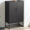 vidaXL - Hoge - kast - 68x39x111,5 - cm - staal - zwart