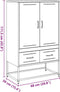 vidaXL - Hoge - kast - 68x39x111,5 - cm - staal - zwart