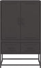 vidaXL - Hoge - kast - 68x39x111,5 - cm - staal - zwart