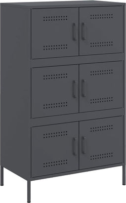 vidaXL - Hoge - kast - 68x39x113 - cm - staal - antracietkleurig