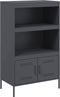 vidaXL - Hoge - kast - 68x39x113 - cm - staal - antracietkleurig
