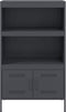 vidaXL - Hoge - kast - 68x39x113 - cm - staal - antracietkleurig