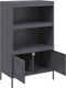 vidaXL - Hoge - kast - 68x39x113 - cm - staal - antracietkleurig