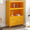 vidaXL - Hoge - kast - 68x39x113 - cm - staal - mosterdgeel