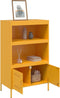 vidaXL - Hoge - kast - 68x39x113 - cm - staal - mosterdgeel
