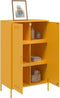 vidaXL - Hoge - kast - 68x39x113 - cm - staal - mosterdgeel