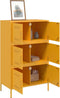 vidaXL - Hoge - kast - 68x39x113 - cm - staal - mosterdgeel