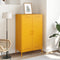 vidaXL - Hoge - kast - 68x39x113 - cm - staal - mosterdgeel