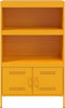 vidaXL - Hoge - kast - 68x39x113 - cm - staal - mosterdgeel