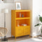 vidaXL - Hoge - kast - 68x39x113 - cm - staal - mosterdgeel