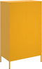 vidaXL - Hoge - kast - 68x39x113 - cm - staal - mosterdgeel