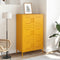 vidaXL - Hoge - kast - 68x39x113 - cm - staal - mosterdgeel