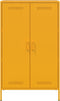 vidaXL - Hoge - kast - 68x39x113 - cm - staal - mosterdgeel