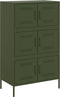 vidaXL - Hoge - kast - 68x39x113 - cm - staal - olijfgroen
